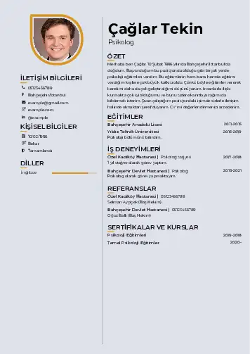 Psikolog CV Örnekleri cv indir